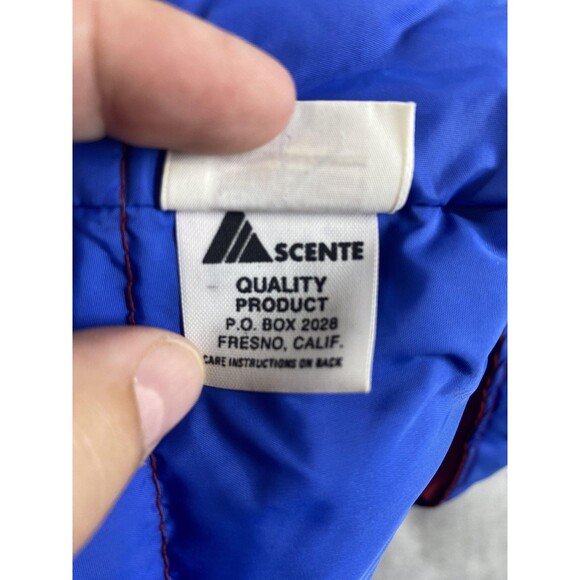 Vintage Ascente Down Puffer Vest Mens Small Red Blue Outdoor Ski Puffy 80s USA - Picture 13 of 14